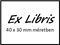 Ex Libris bélyegző 40x30 mm, gravírozott dobozban
